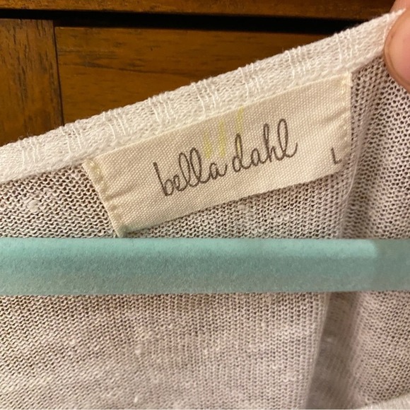 Anthro Bella Dahl Linen Blend White Long Sleeve Top swoop - Picture 3 of 4